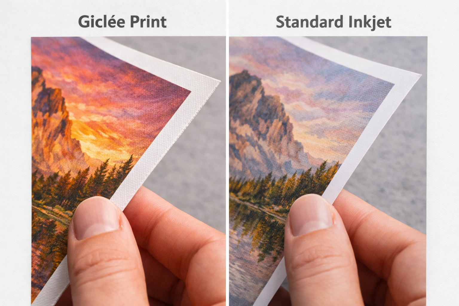 Giclee colour gamut comparison photo