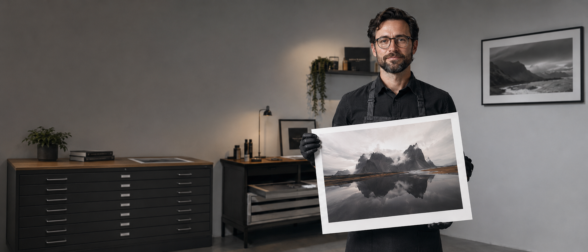 Professional giclée printing process — fine art prints produced with archival pigment inks