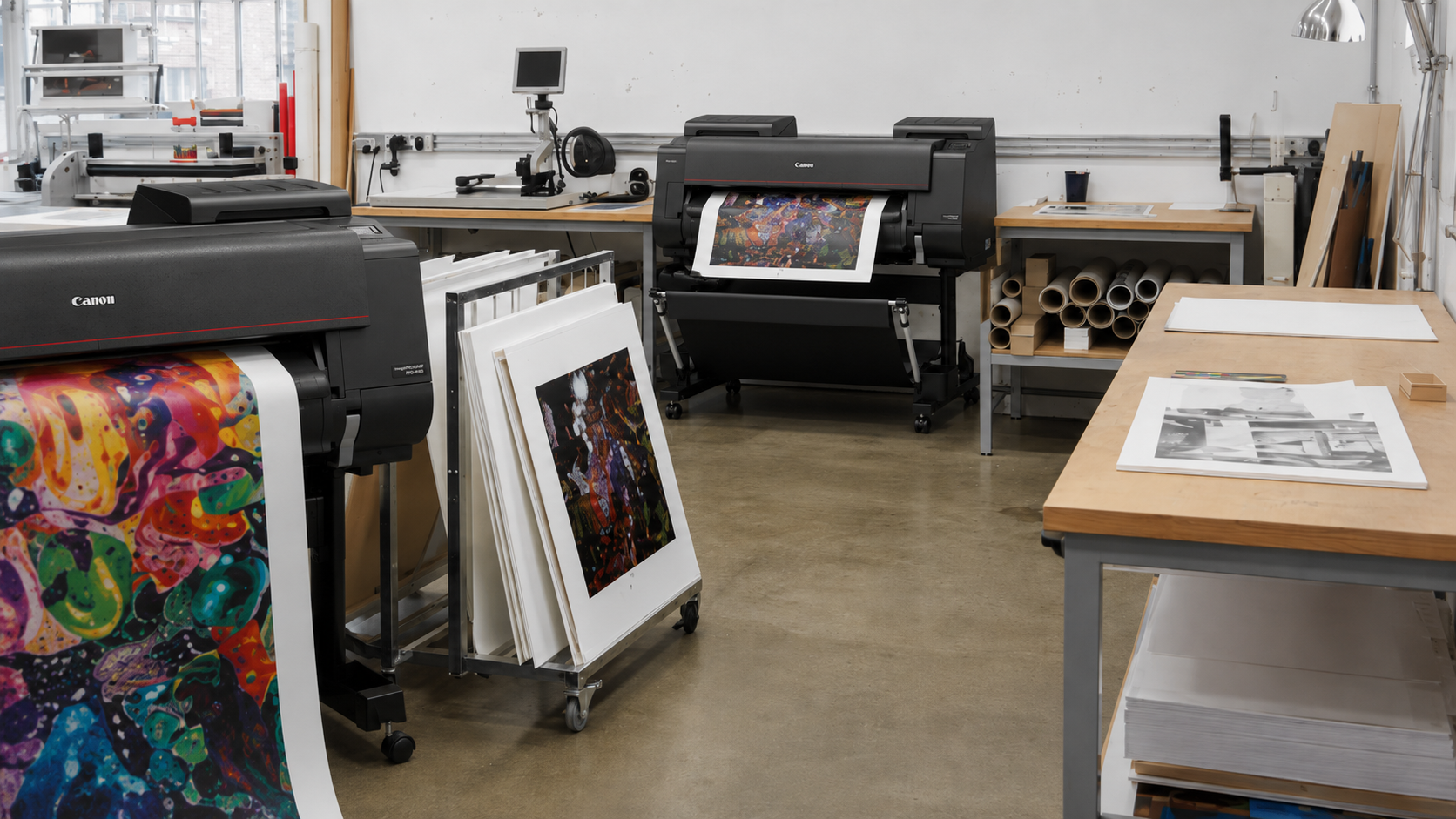 The Giclée London studio ready to produce an online print order