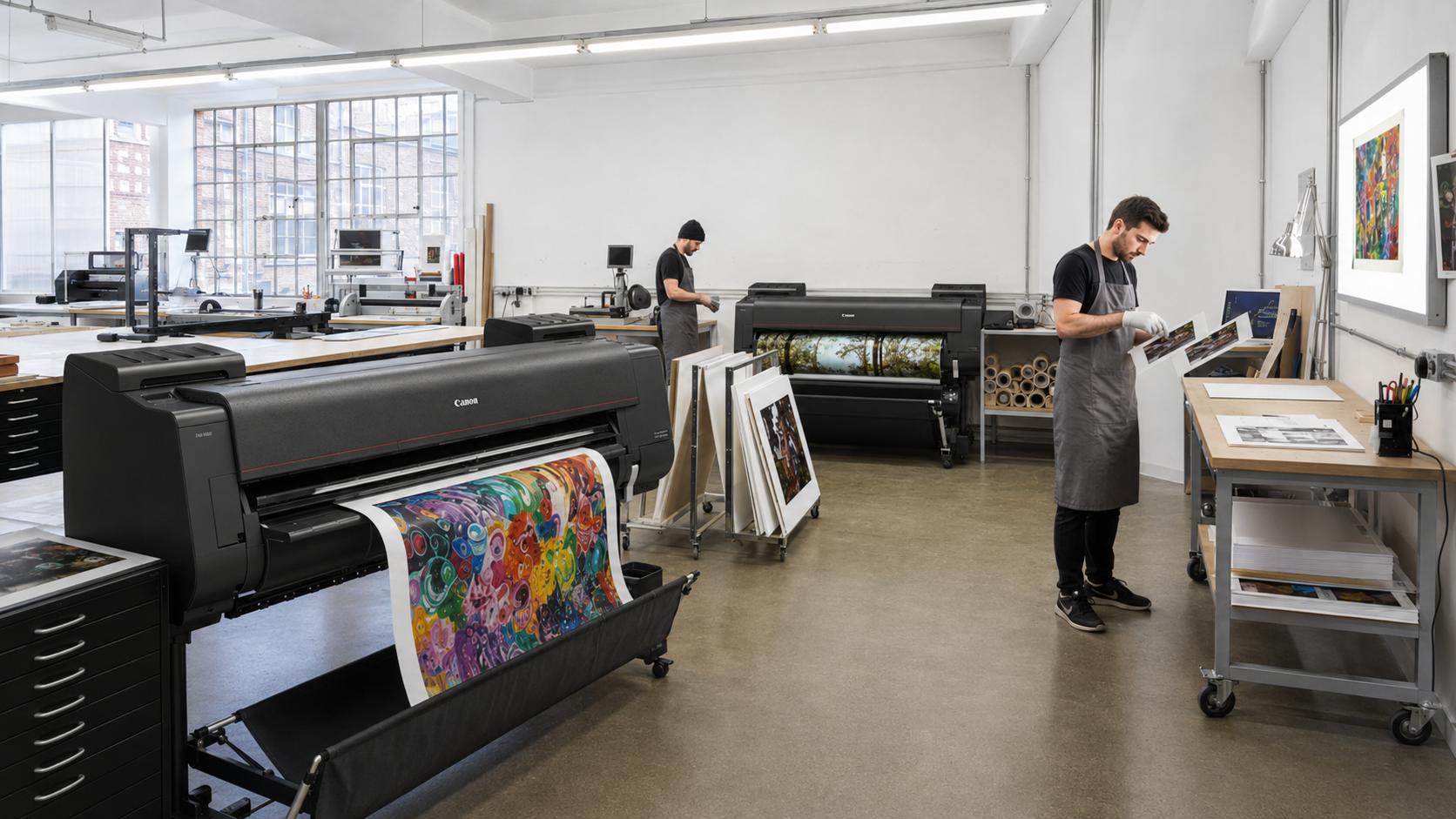Print production inside the Giclée London studio